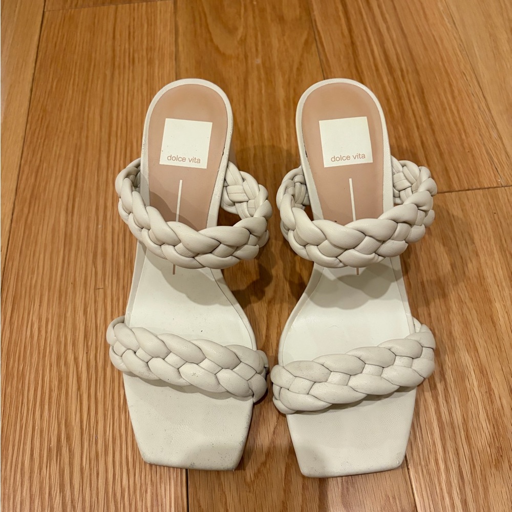 Dolce Vita Women's White Braided Sandals